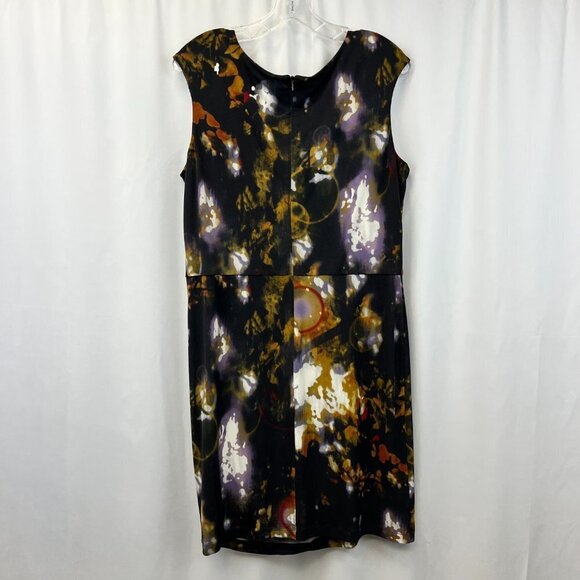 Calvin Klein Womens Multicolor Cowl Neck Sleeveless Short Shift Dress Size 14 - Picture 2 of 9